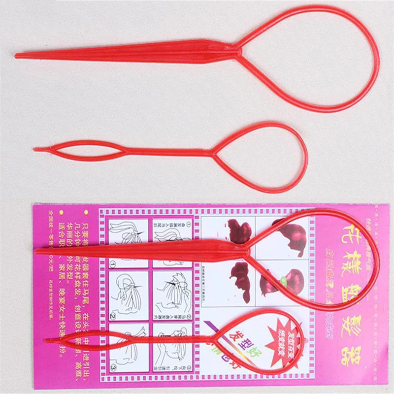 Joylife 2 قطع الشعر جديلة صانع ذيل حصان الخالق البلاستيك حلقة التصميم أداة DIY اكسسوارات الأسود توبسي ذيل حصان كليب التصميم أداة