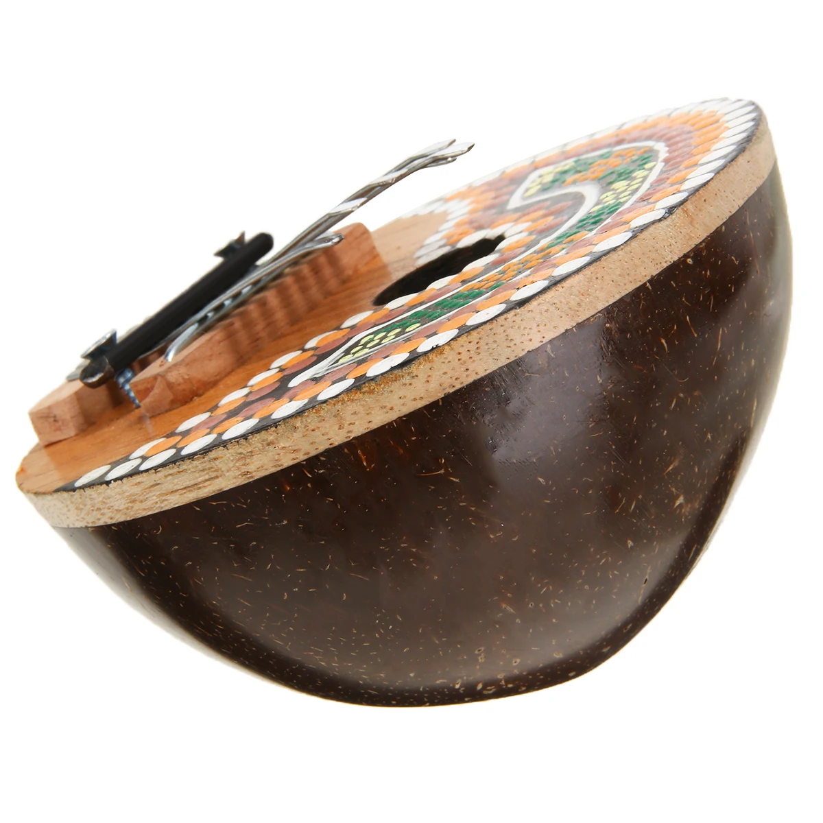 1pcs Beginner Thumb Piano Natural Coconut Shell 7 Keys Thumb Piano Musical Instrument Random Pattern