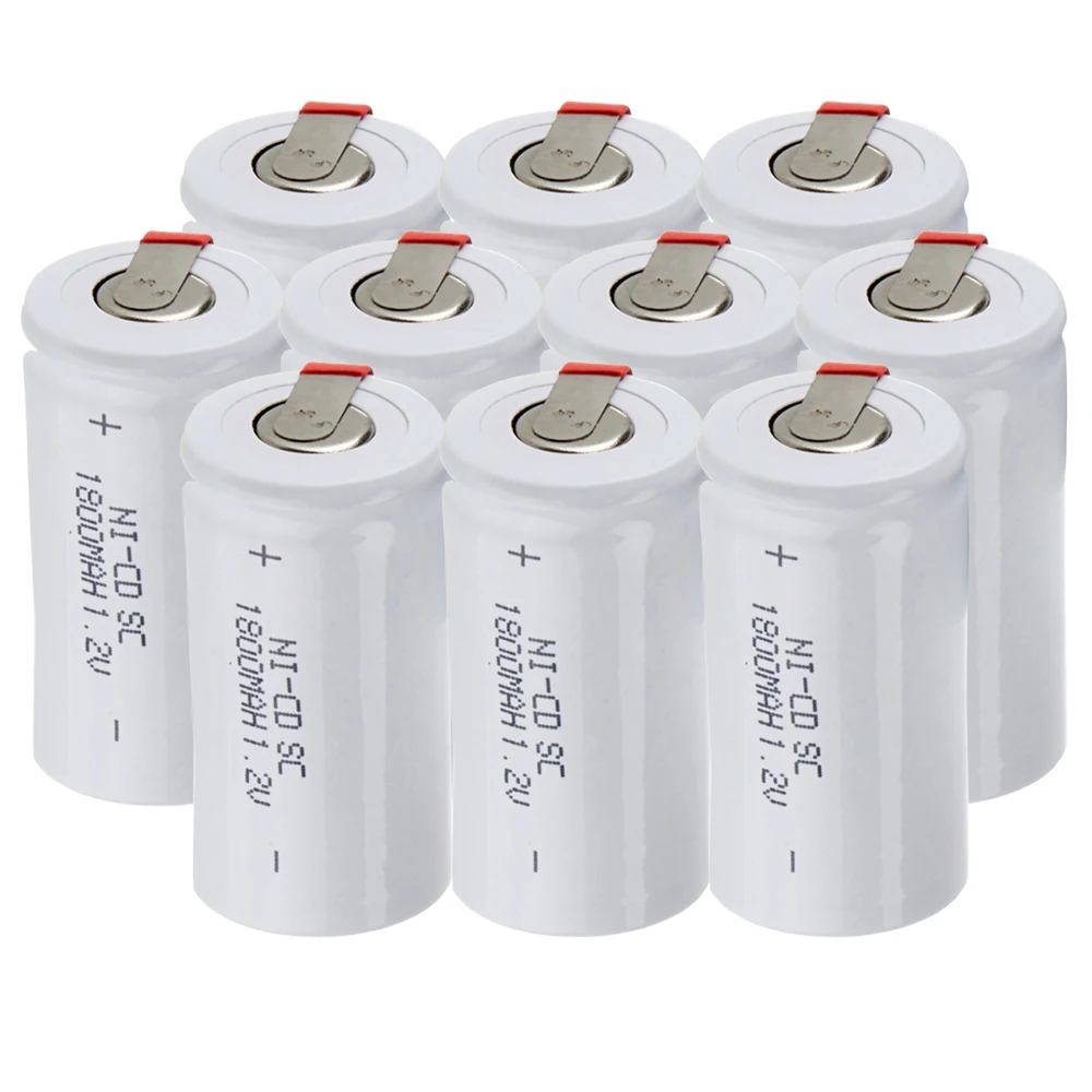 

Lowest price 10 piece SC battery 1.2v batteries rechargeable 1800mAh nicd battery for power tools akkumulator