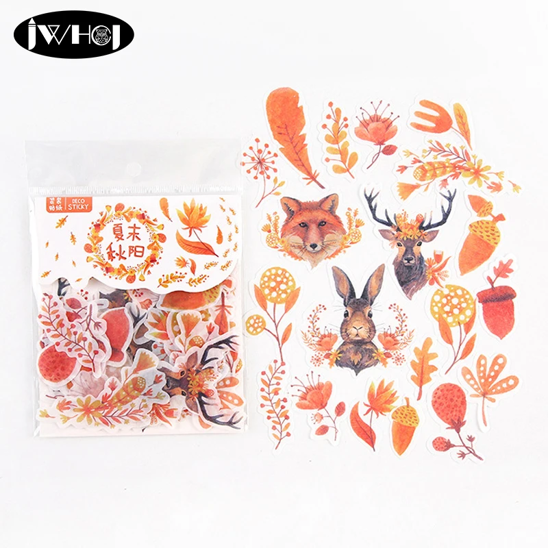 

40pc/bag Autumn sunshine series sticker decoration washi paper sticker diy handmade diary album scrapbooking sticker Arts,Crafts