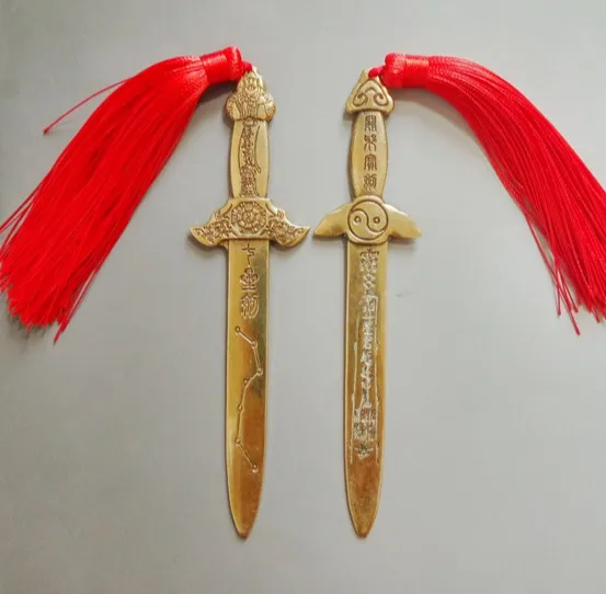 

Chinese bronze ware, pure bronze seven star sword, antique collection, geomantic ornaments.(One piece)