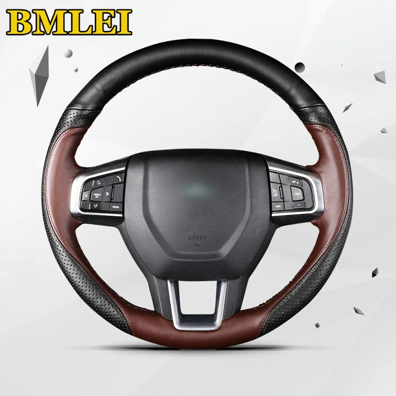 DIY Genuine Leather Car Steering Wheel Cover Wrap Case Braid Luxury