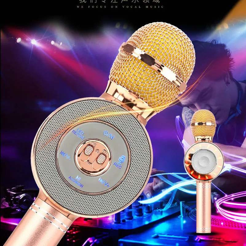 New Wireless Bluetooth Karaoke Magic Microphone Speaker Portable