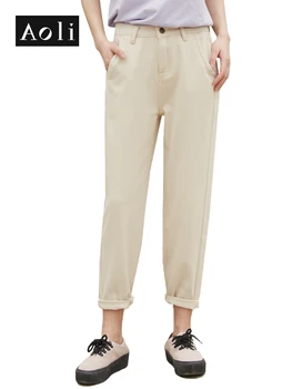 

AOLI Women Pants White Tapered Pencil Slim Sexy Pant Plus Size Casual Cotton Female Trousers 2019 NEW DNZ910042