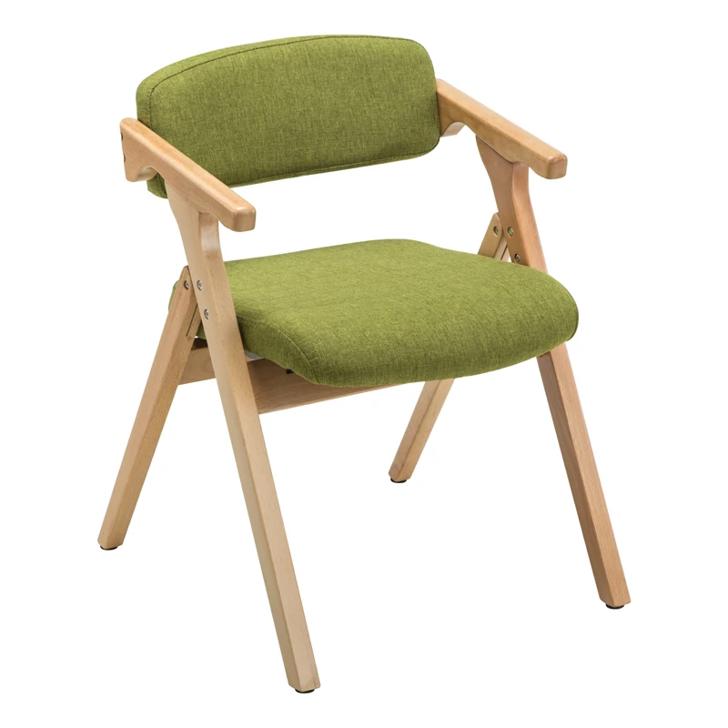  High Quality Portable Solid Wooden Leisure Chair Foldable Dinning Chair Colorful Movable Washable C