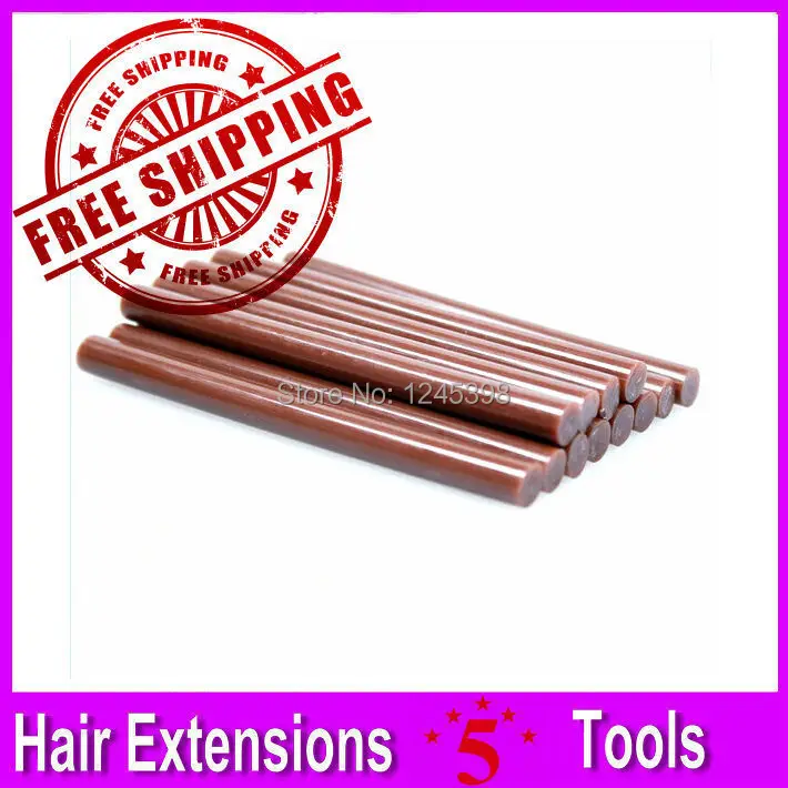 30 pcs 1.1X18cm Glue Stick / Fusion Glue / Keratin Glue Plastic Bag Simple Package DHL Free Shipping
