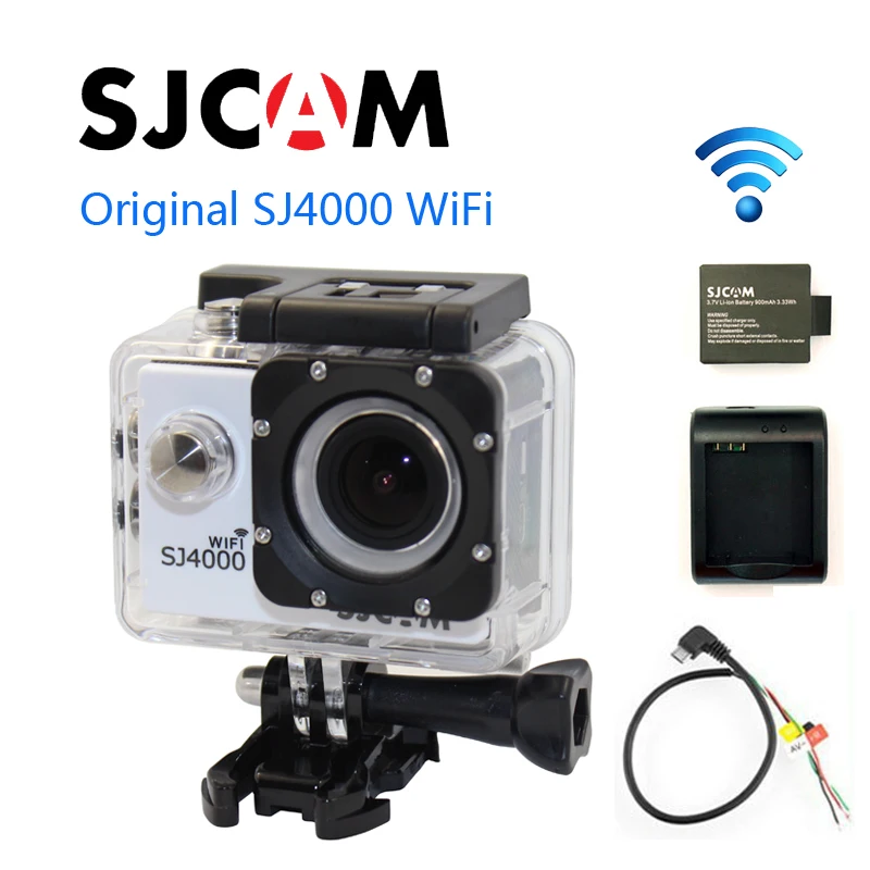 SJCAM SJ4000 Wi-Fi спорт действий Камера+ дополнительная 1 шт. Батарея+ Батарея Зарядное устройство+ AV Выход кабель