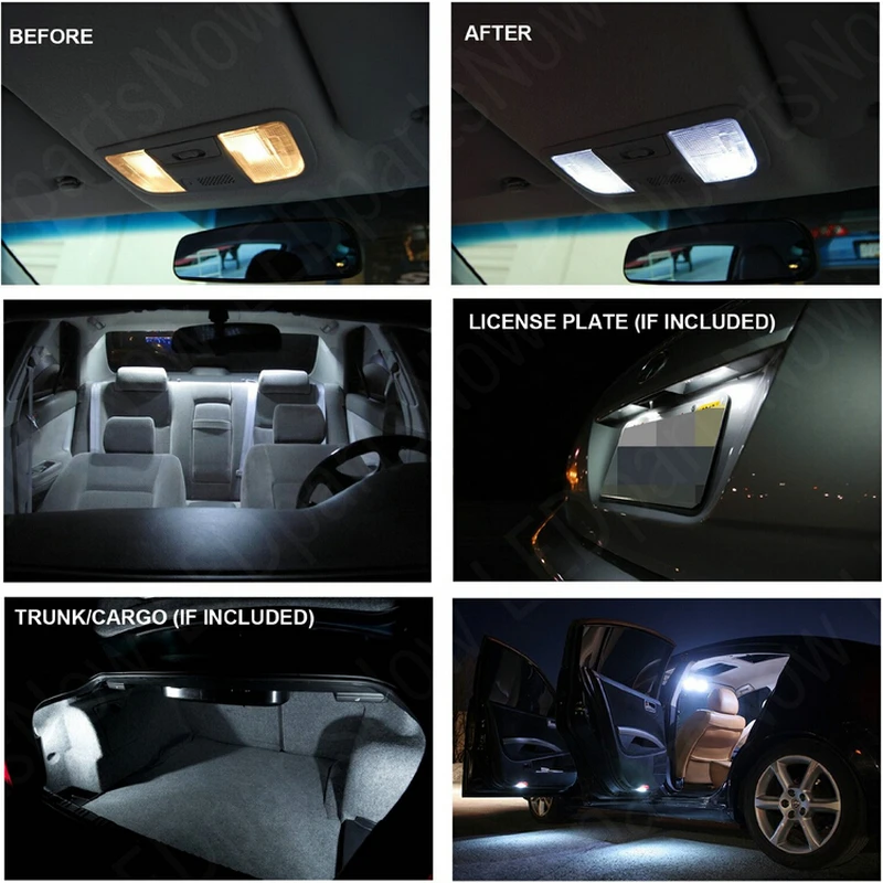 Автомобильное светодиодное Внутреннее освещение для Renault GRAND SCENIC3 4 MEGANE2, автомобильный светильник, лампочки, лампа без ошибок, 8 шт