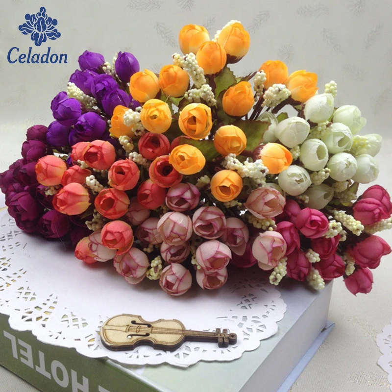 Mini rosas flores artificiais em seda coloridas, 15 unidades, decoração  para casa, casamento, buquê de rosas pequenas, decoração|silk flowers  artificial|silk flowersartificial flowers - AliExpress