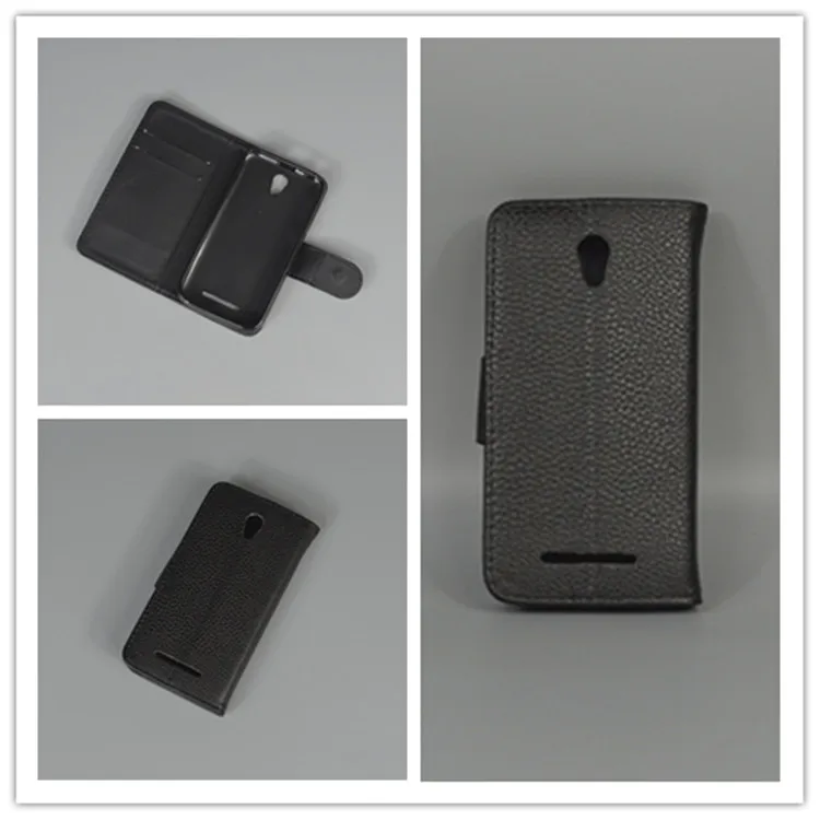Кожаный чехол с текстурой личи для ZTE Blade L110/A110 откидной Чехол 2 отделениями карт и