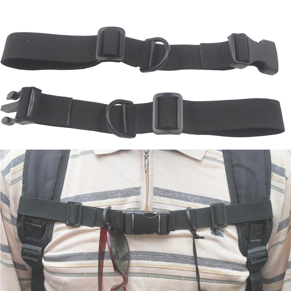 Correa de pecho ajustable para exteriores, arnés de esternón, cincha de nailon con silbato, mochila, accesorios antideslizantes