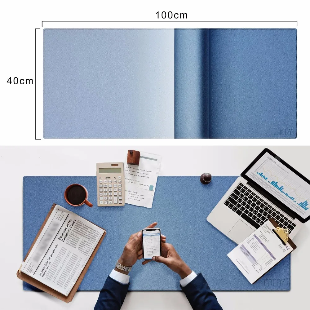 

Extended 39.4 x 15.7inch Multifunctional Waterproof Leather Desk Mat,Synthetic Leather Desk Pads Blotter Protector
