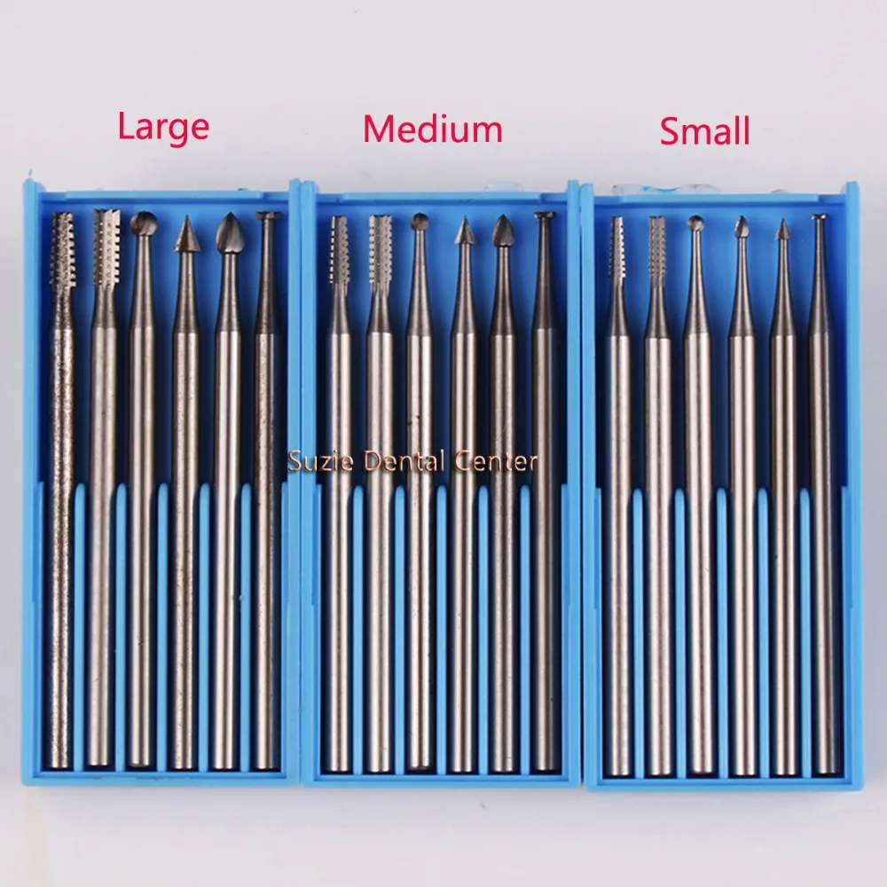 

6pcs/box Dental lab instruments Tungsten steel carbide grinding head rotary burr head grinding teeth dentistry carving