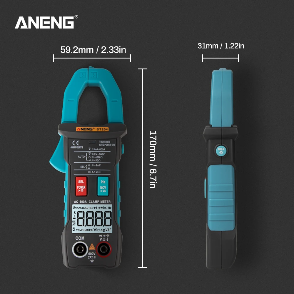 Цифровой Ампер клещи мультиметр токовые клещи Вольтметр Амперметр 600A AC/DC ток Ома тестер напряжения