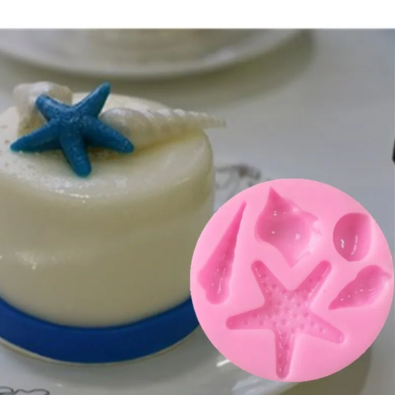 DIY Форма для торта моллюска звезда силиконовая форма из жидкого силикона форма для выпечки помадки L008