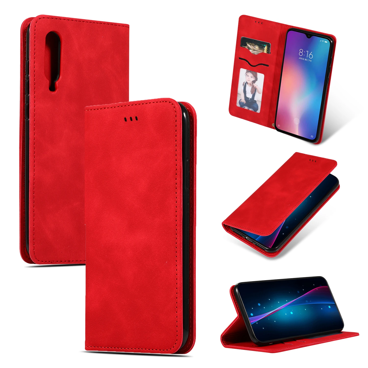 Роскошный кожаный чехол-книжка для Xiao mi Note 8 mi 9 Se 9t Red mi K20 8A Note 8 7 6 Pro магнитный держатель для карт кошелек Подставка чехол-книжка