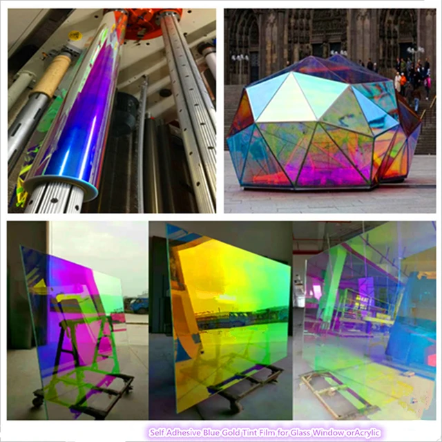 self adhesive dichroic building pet window film for glass or acrylic acrylic sheet window
