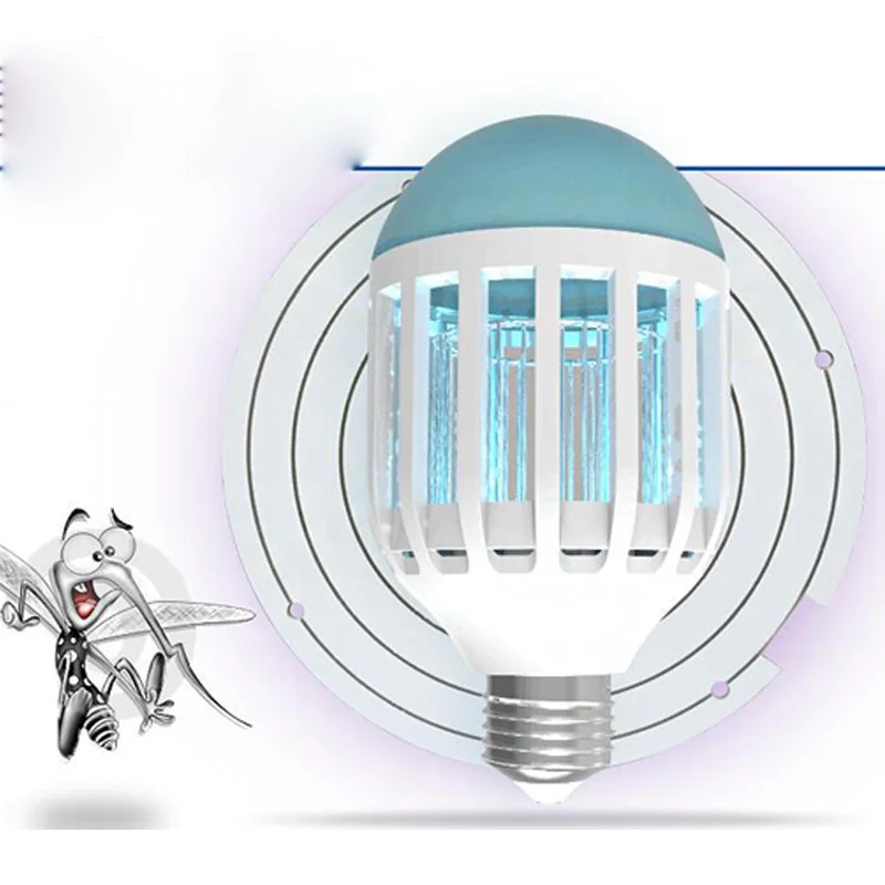 2 in 1 15W LED Bulb E27 Mosquito Killer Lamp 110V 220V Electric Trap Mosquito Killer Light for outdoor camping sleepping lamps (6)