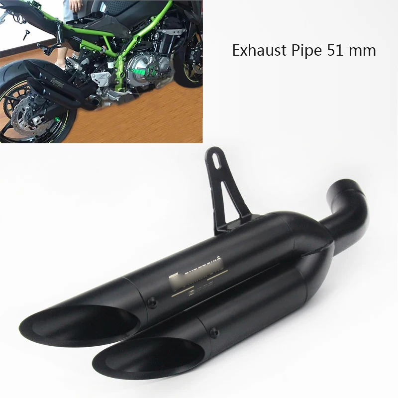Silp On для Kawasaki z900 51 мм мотоциклетная Насадка На выхлопную трубу из нержавеющей стали для мотоцикла, модификация выхлопной системы без BD killer