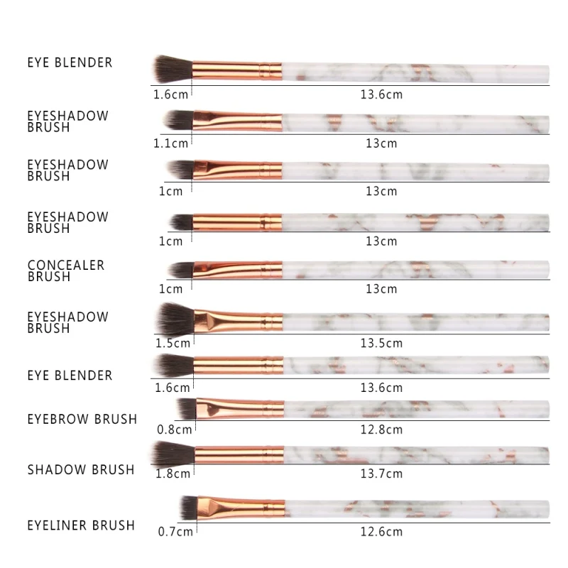 New 15pcs Marbling Makeup Brushes Set Eyeshadow Eyeliner Concealer Brush set Mini Make Up Brush Tool Kit