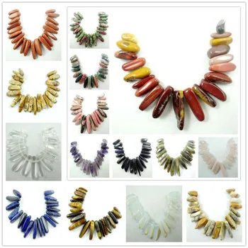 

Natural stone fluorite Quartz Crystal Turquoises lapis tiger eye Beads pendant for diy Jewelry making necklace Accessorie20pcs