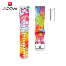 Силиконовый ремешок с цветочным принтом 20 мм для samsung Galaxy Active 42 мм gear Sport S2 Garmin vivoactive huawei Amazfit браслет