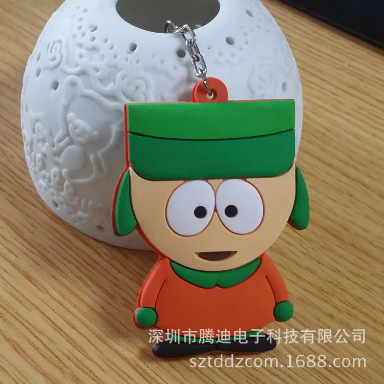 South Park Cartoon PVC Stan Marsh Kyle Broflovski Kenny McCormick cosplay silicona para llaves llavero moda joyería