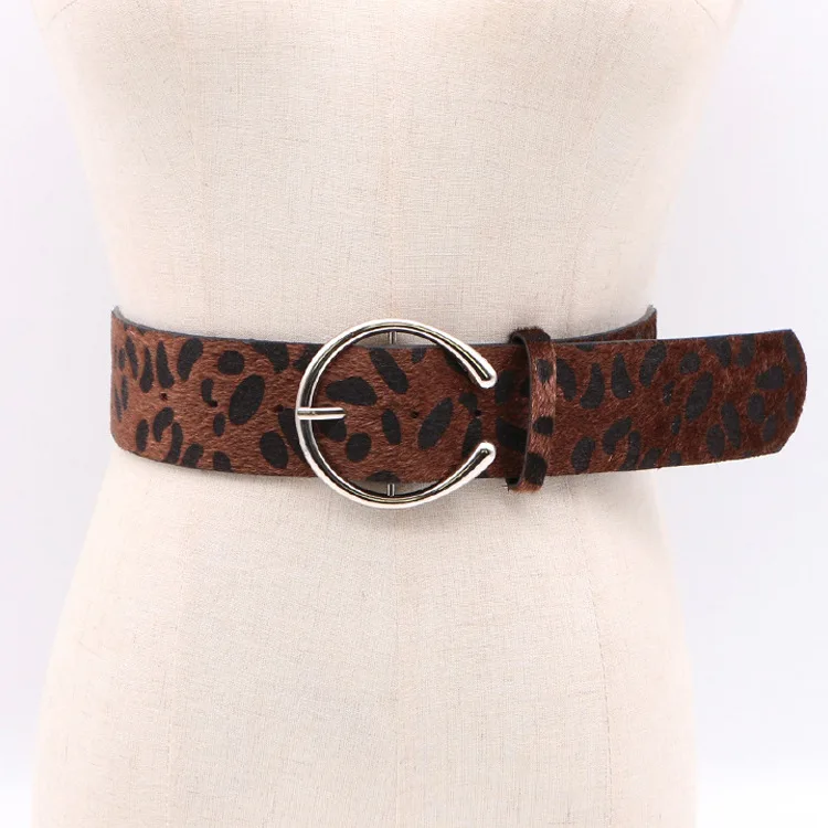 Корейской моды личности леопарда ремень конский волос большой с пряжкой широкий пояс Ремни Для женщин Cinturon Mujer Cinturon Leopardo Mujer