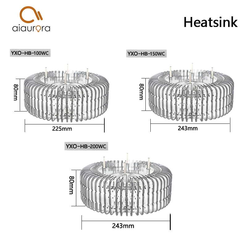 1pcs Heatsink Aluminum Base Radiator For 100W 150W 200W High Power LED Fins Cooler UFO Round PCB Radiator LED Lamp DIY No Fan