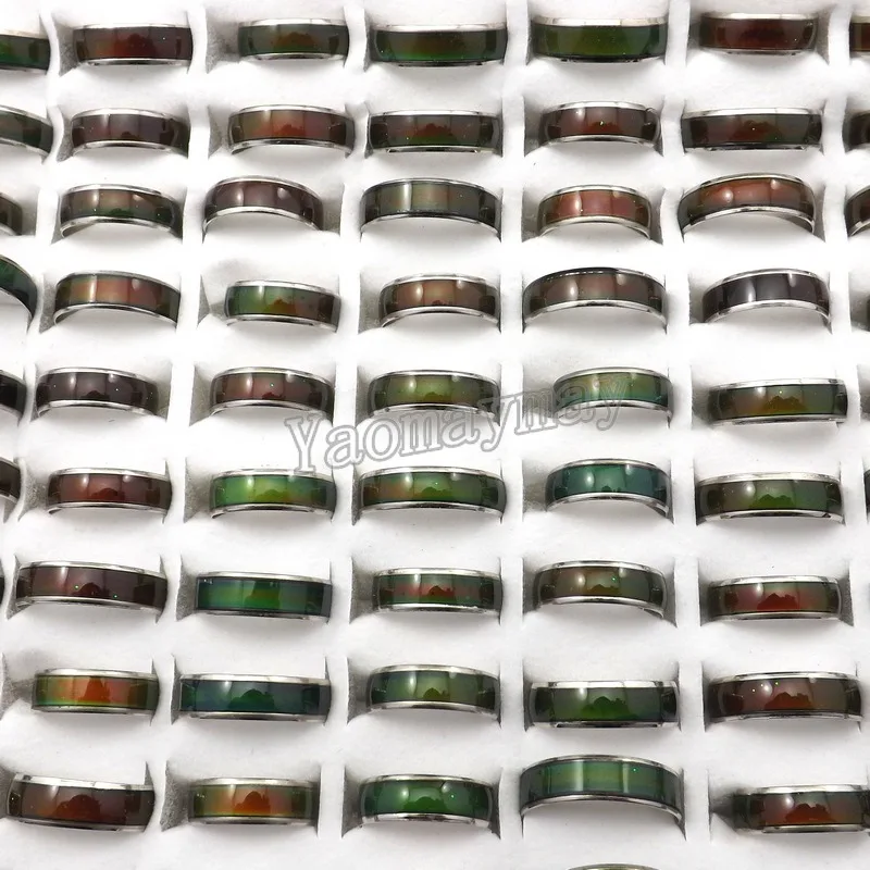 Color Change Ring Finger Ring XiaoYaoTYM Fashion Mood Rings 100pcs Mix Size MOOD Ring Changes Color From Temperature