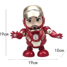 Горячая Мститель стальная машина человек танцующий робот свет электрическая музыкальная игрушка серия Marvel Электрический Железный Человек Робот детские подарки