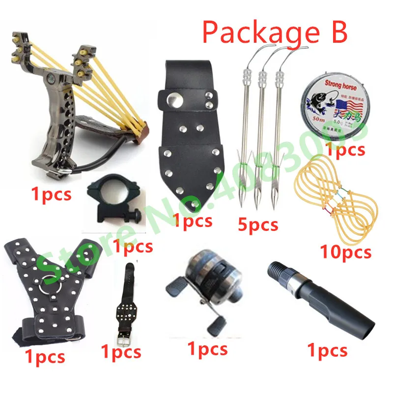 

Hunting Fishing Slingshot Shooting Catapult + Fishing Wheel + Fishing Arrow + Protective Glove Crossbow Bolt Shooting Fish Tools