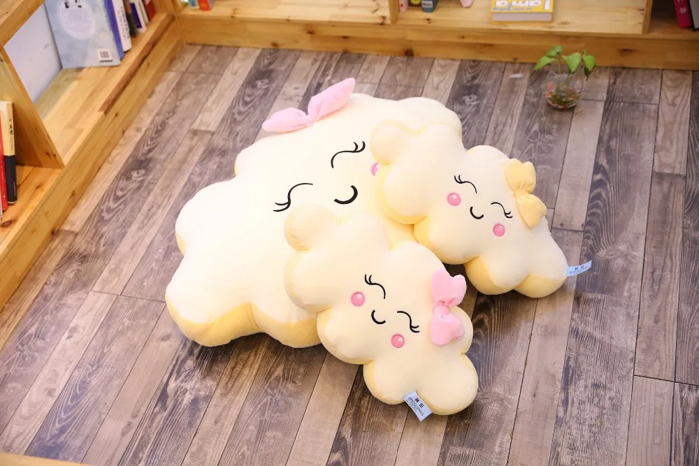 1 шт. 90 см Kawaii Cloud мягкая плюшевая подушка Lovey в виде улыбающегося облака Мягкие плюшевые игрушки для детей маленьких девочек G