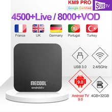 IPTV Russia Ex-Yu KM9 Pro 1 year SUBTV IPTV France Italy Turkey Arabic Canada IP TV Android 9.0 IPTV Italian Poland Africa IP TV