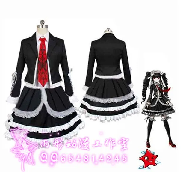 Dangan Ronpa Danganronpa Celestia Ludenberg Униформа топ с длинными рукавами короткое платье аниме Хэллоуин Косплей Костюм