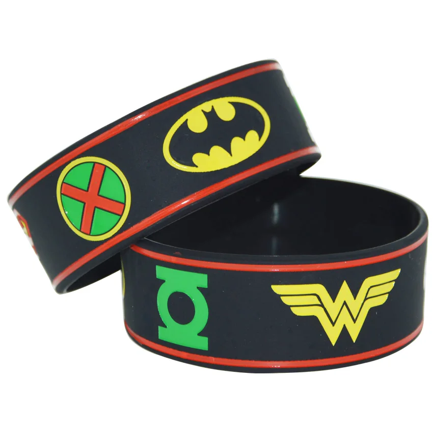 

1piece Animation Justice League 1'' Wide Band Silicone Wristband Bracelet