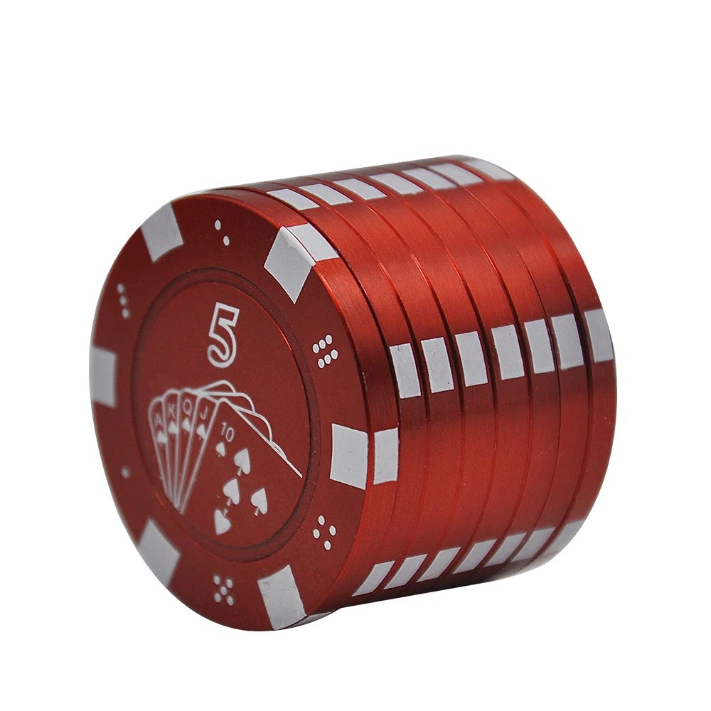 Poker Chip Herb Grinder 42 мм 3 слоя цинковый сплав металла специй измельчитель табака