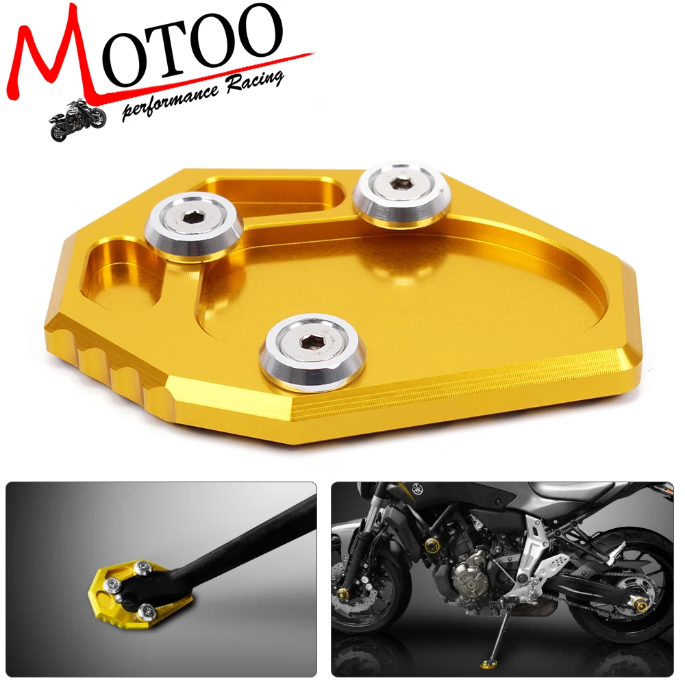 

Motoo - CNC Aluminum Motorcycle Side Stand Pad Enlargement Plate Kickstand Extension For Yamaha MT-07 MT07 2014 2015 2016 2017