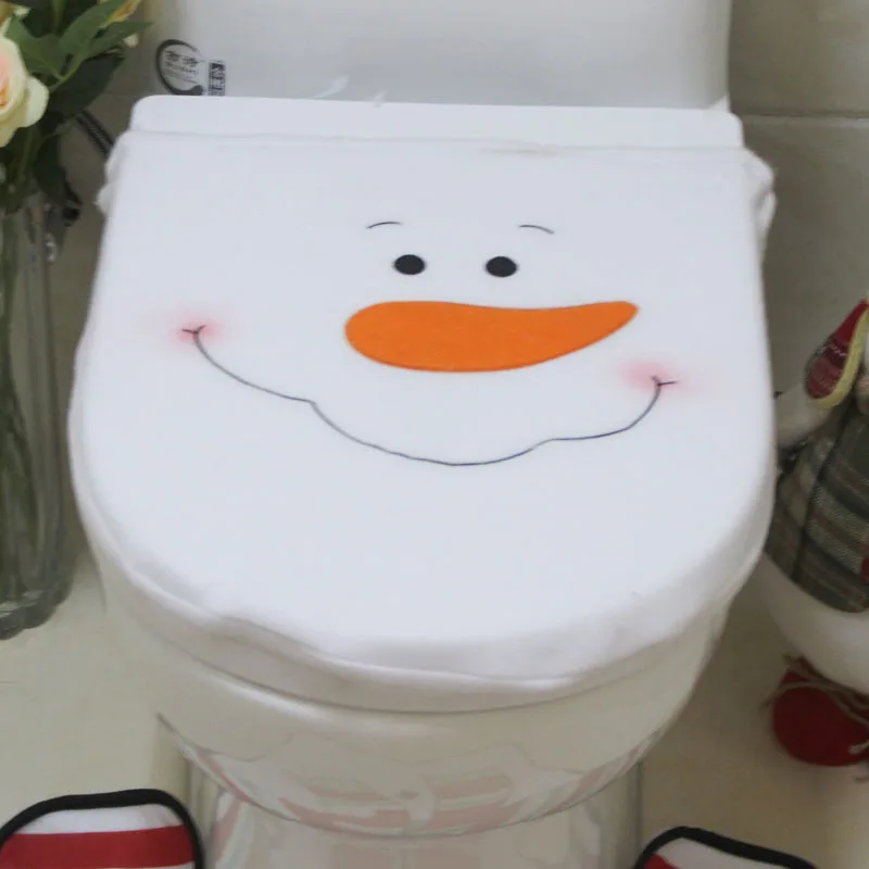 3 шт./компл. Рождество SnowmanToilet чехол для сиденья наборы рождественские украшения коврик для ванной держатель Крышка на унитаз Крышка для унитаза, Navidad