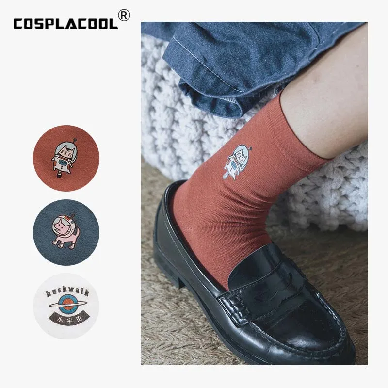 

[COSPLACOOL]Japanese Planet Skarpetki Funny Socks Art Pug Painting Socks Women Creative Harajuku Hipster Sokken Chaussette Femme