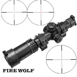 FIRE WOLF Silver Font Black Sight 1-4X24 Riflescopes прицел охотничья Область ж/крепления