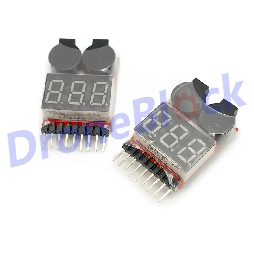 

4 Pcs RC Cell Checker BB ring Lipo battery low voltage alarm Voltage Indicator volt meter monitor buzzer Alarm 1-8S 2.7-3.8V