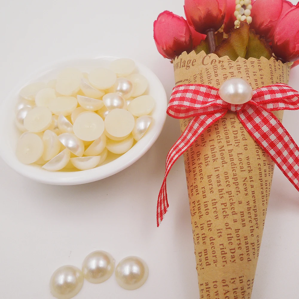 

20mm 10pcs Acrylic Cute half beads pearl colors Round 20mm , 10PCs ,kid gift Diy glue on Flat Back Scrapbook Craft