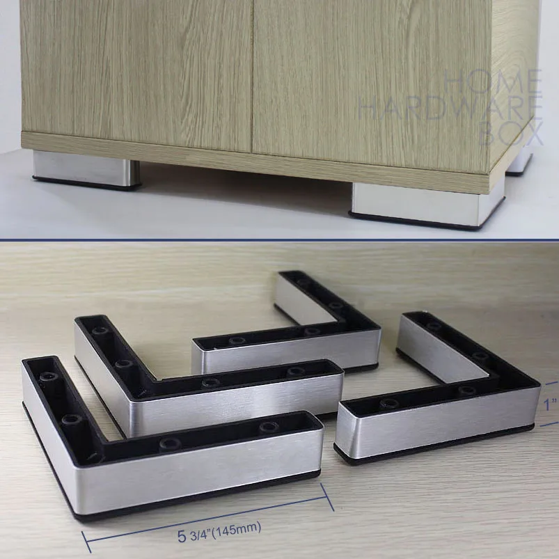 145mm(5 3/4") furniture leg base aluminum plastic corner L feet