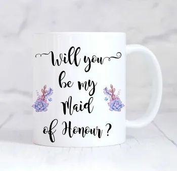 

Will You Be My Maid of Honour Mugs Milk Beer Travel Beer Cup Porcelain Coffee Mug Tea Cups