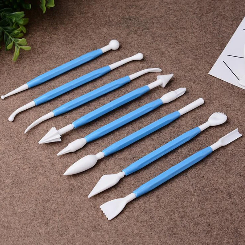 8PCS Durable Steel Pottery Clay Wax Sculpture Carving Modeling Tool DIY Set 