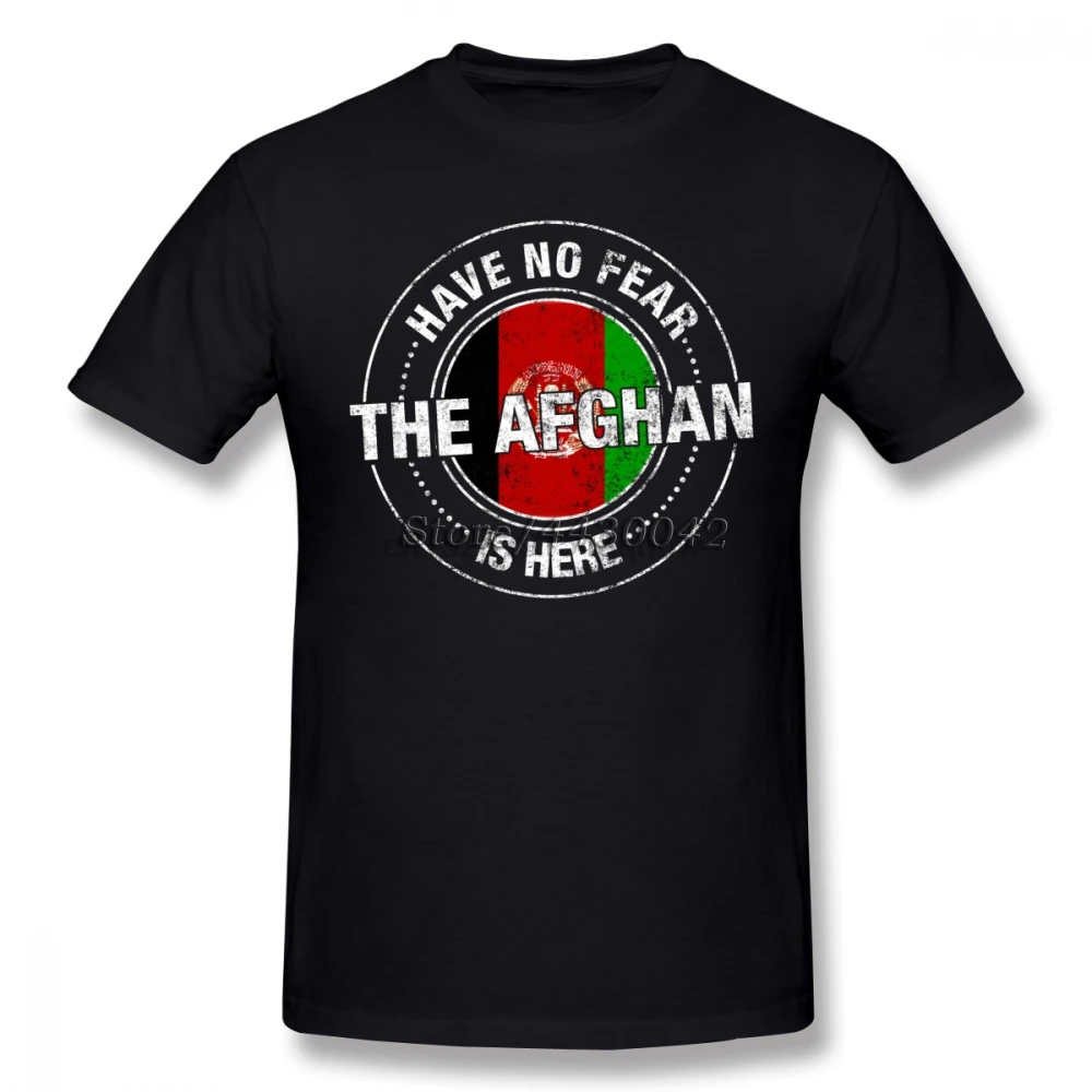 Have No Fear The Afghan Is Here футболка на заказ короткий рукав популярная Camiseta плюс размер хлопок Флаг Афганистана мужские рубашки