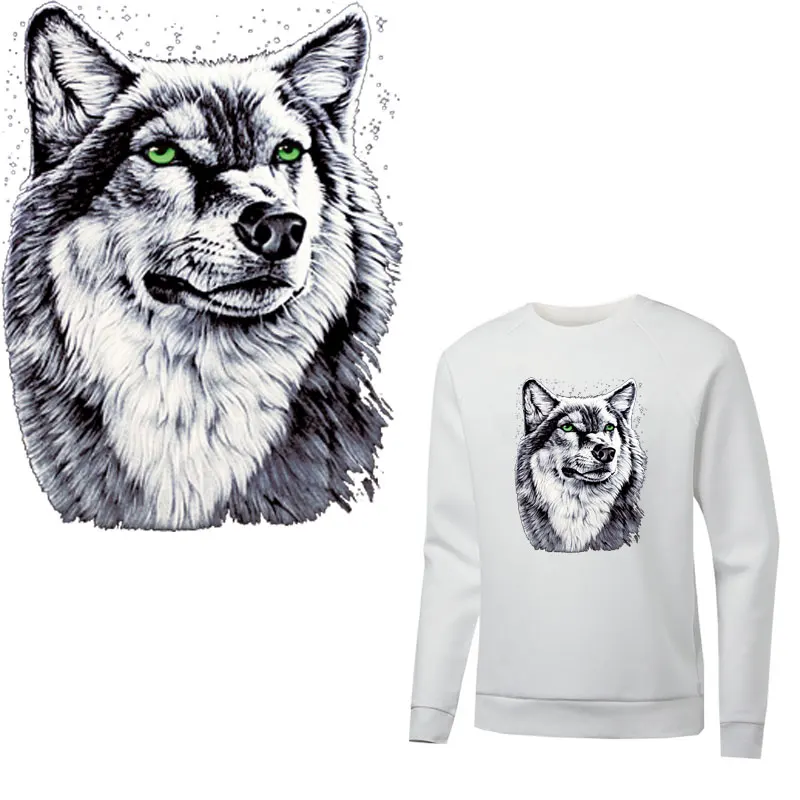 Annimal wolf iron on patches для одежды наклейка Переводные термоворотники футболки