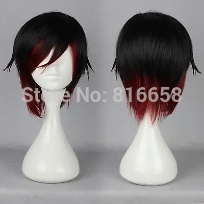 Бесплатная доставка **** ^ ГОРЯЧИЕ @ Новый Rwby Руби Роз Красный 35 см Короткие