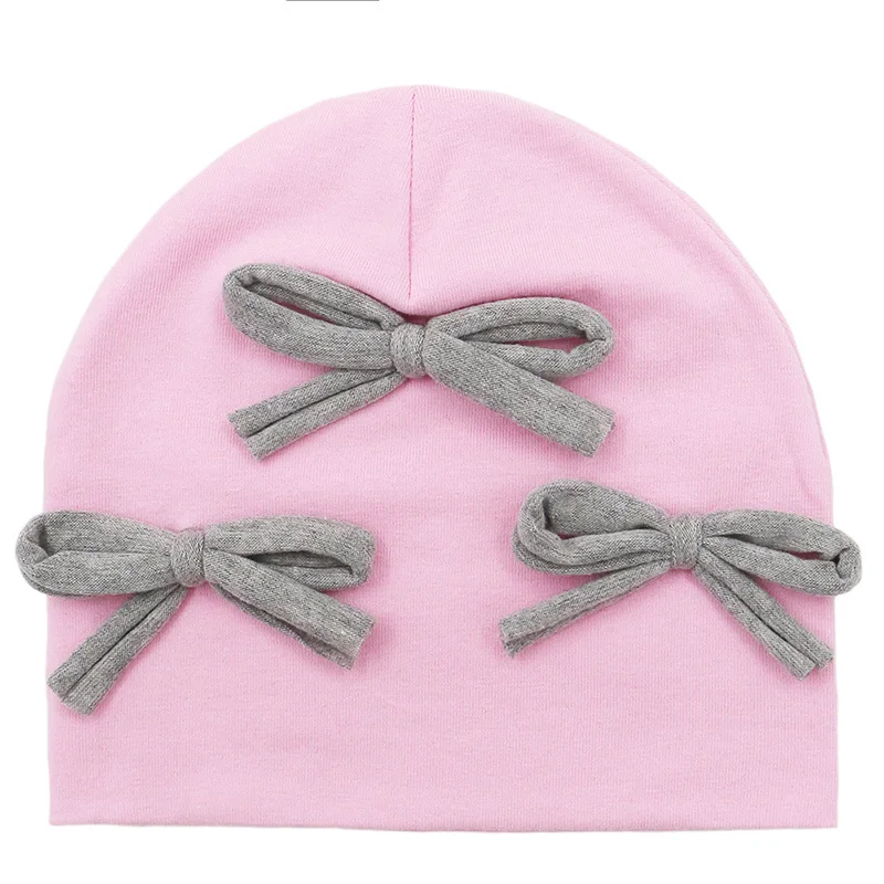 GZhilovingL New Cute Baby Cotton Bow Hat Beanies For Infant Girls Boys Kids Winter Soft Solid Newborn Baby Hair Accessories